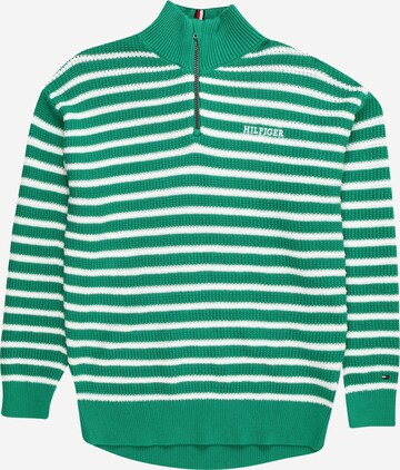 TOMMY HILFIGER Trui 'BRETON' in Groen: voorkant