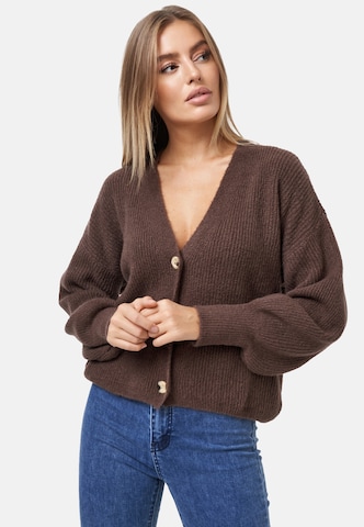 Decay Knit Cardigan in Brown: front