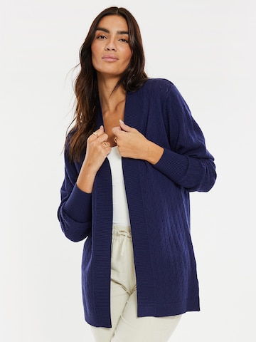 Cardigan 'Napier' Threadbare en bleu : devant