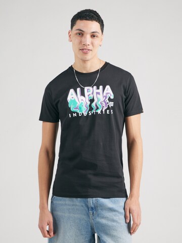 ALPHA INDUSTRIES Shirt in Zwart: voorkant