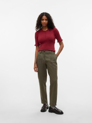 VERO MODA Tapered Παντελόνι πλισέ σε πράσινο