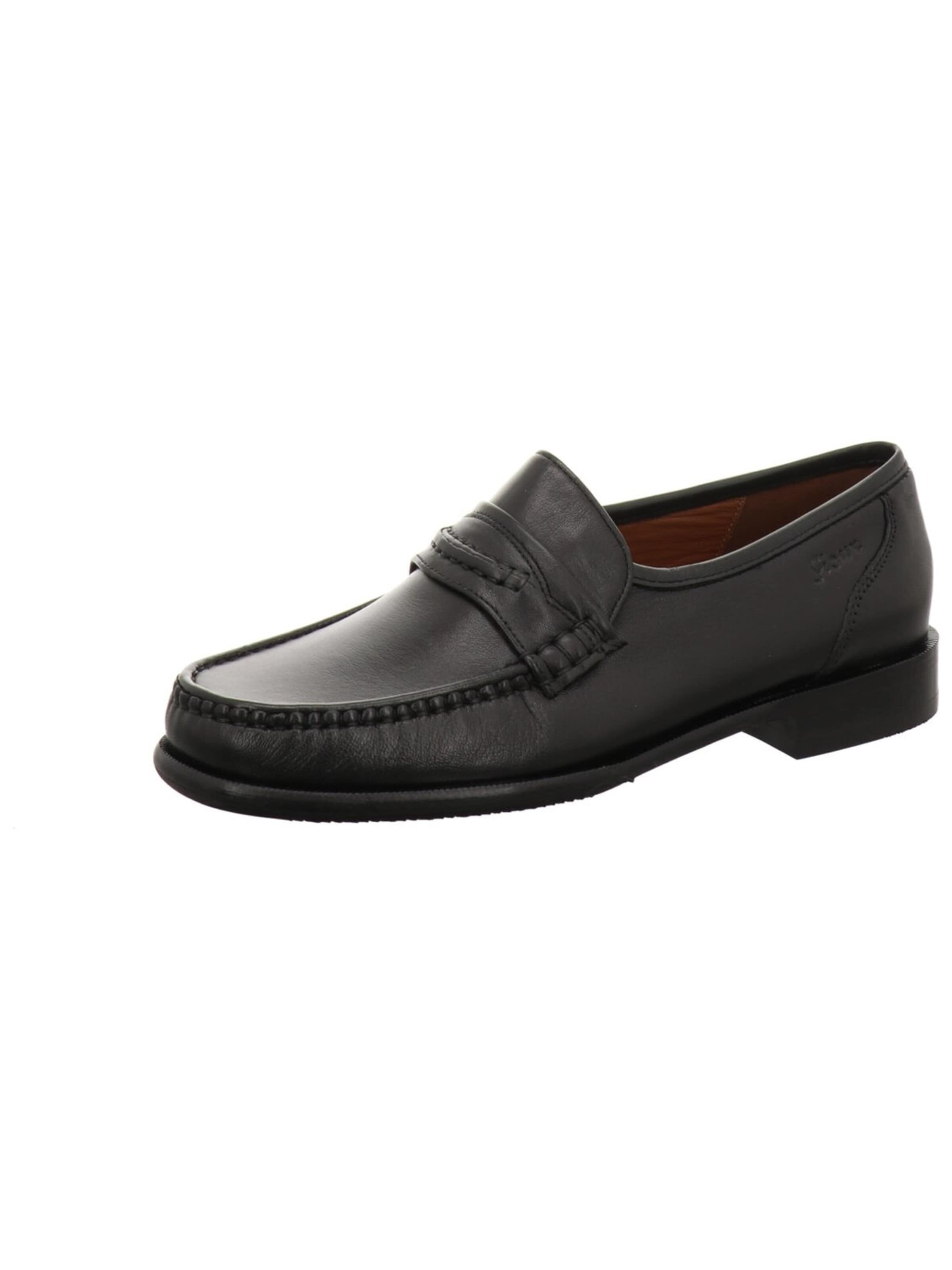 SIOUX Hausschuh 'Slipper Herren Como Echtleder in schwarz'‌‌‌‌ in Schwarz: Vorderseite