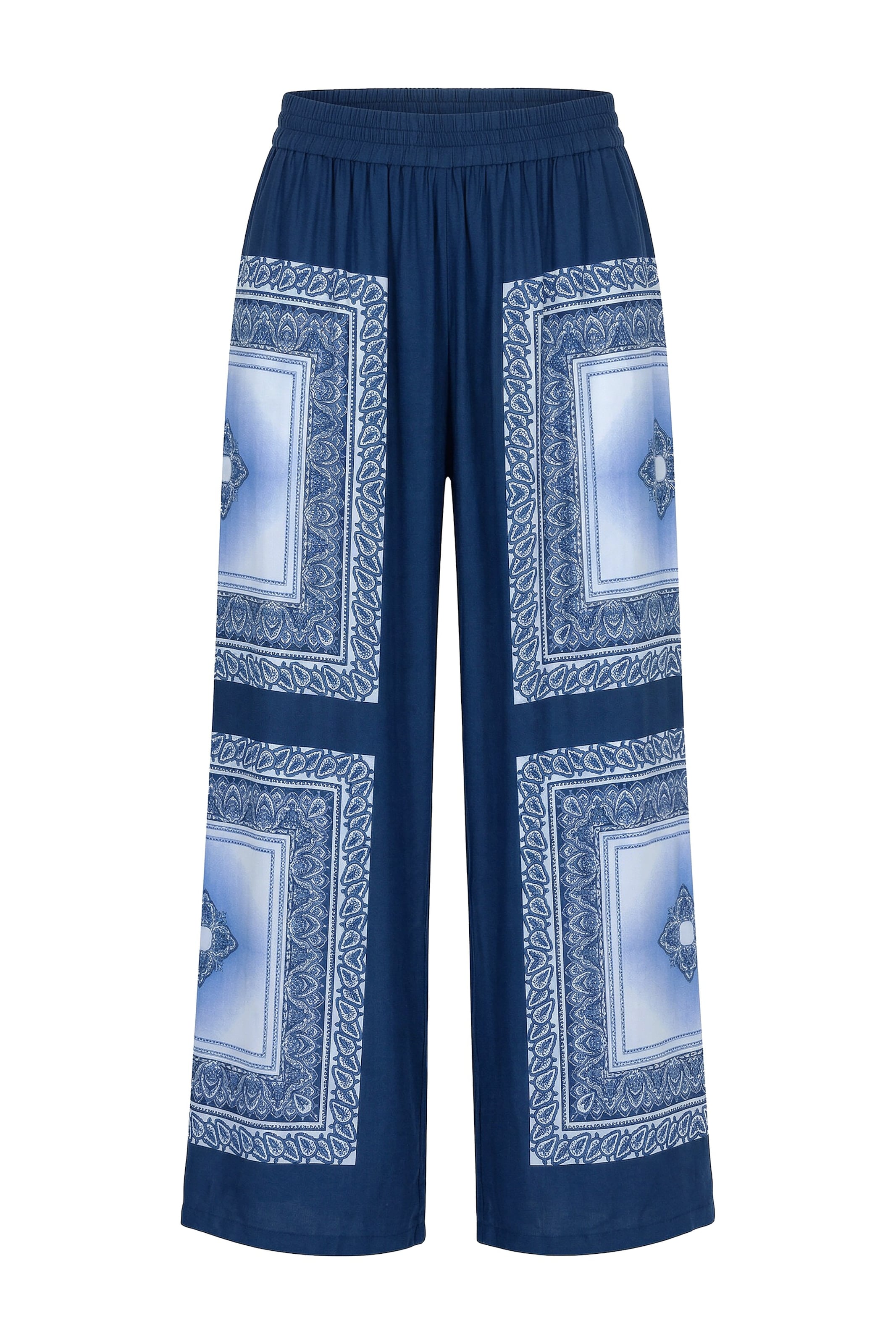 Studio Untold Wide leg Broek in Blauw: voorkant