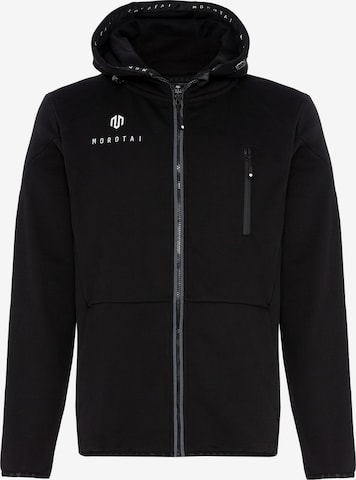 MOROTAI Athletic Zip-Up Hoodie 'Neo' in Black: front