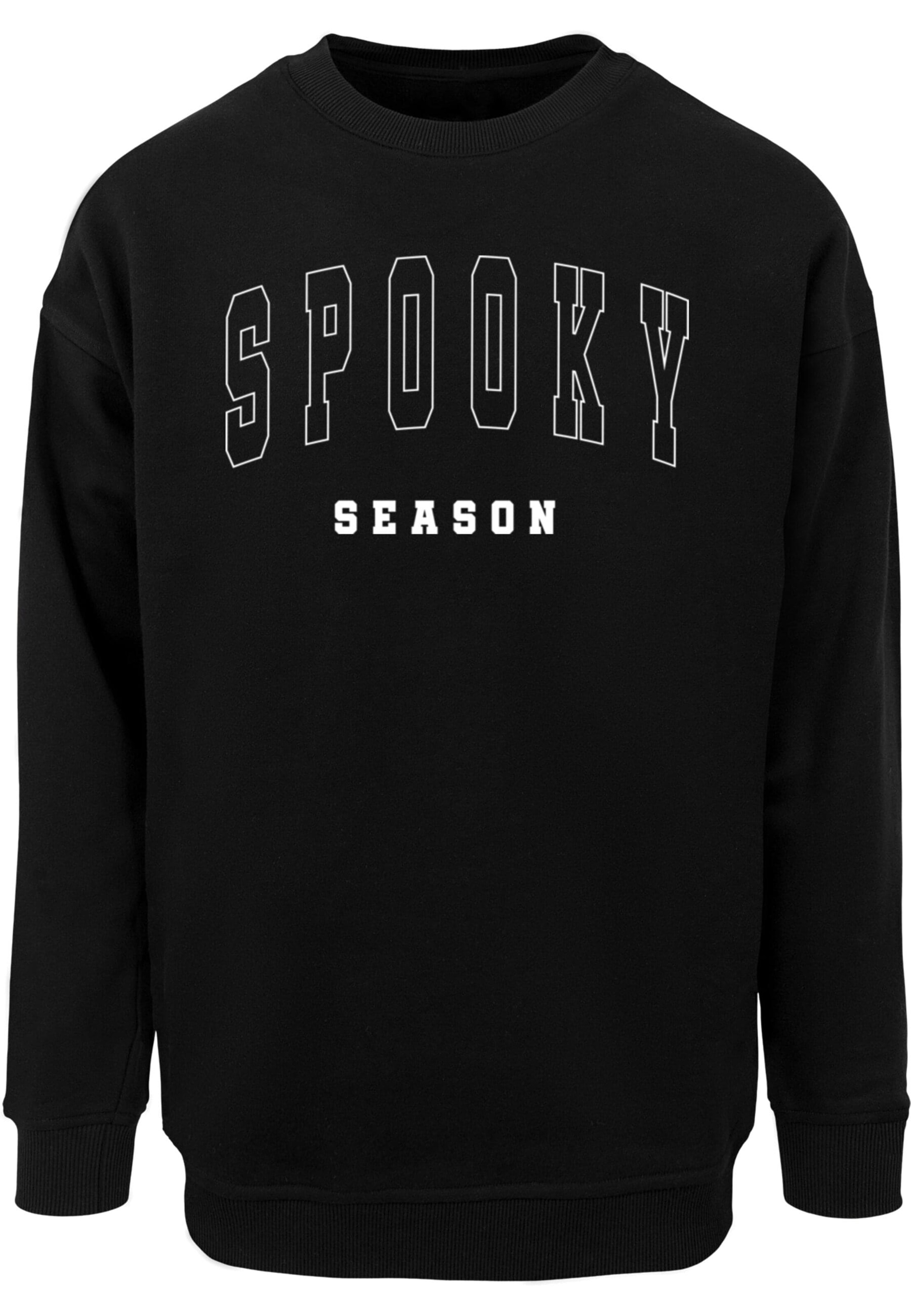 Merchcode Sweatshirt 'Halloween - Spooky Season' in Zwart: voorkant