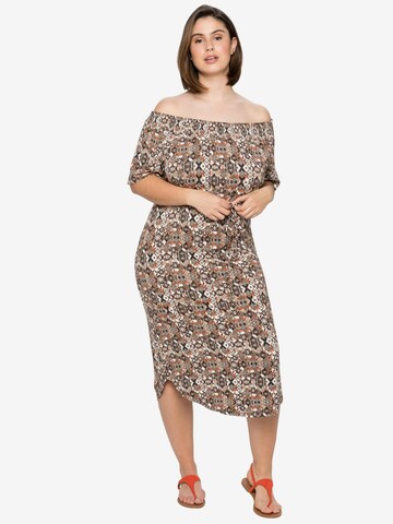 SHEEGO Beach Dress in Brown: front