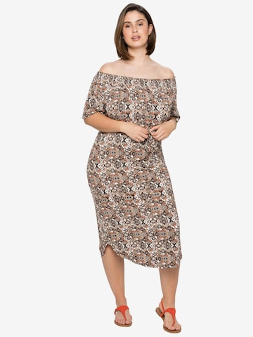 SHEEGO Beach Dress in Brown: front