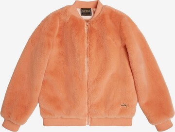 GUESS Fleece Jacket in Orange: front