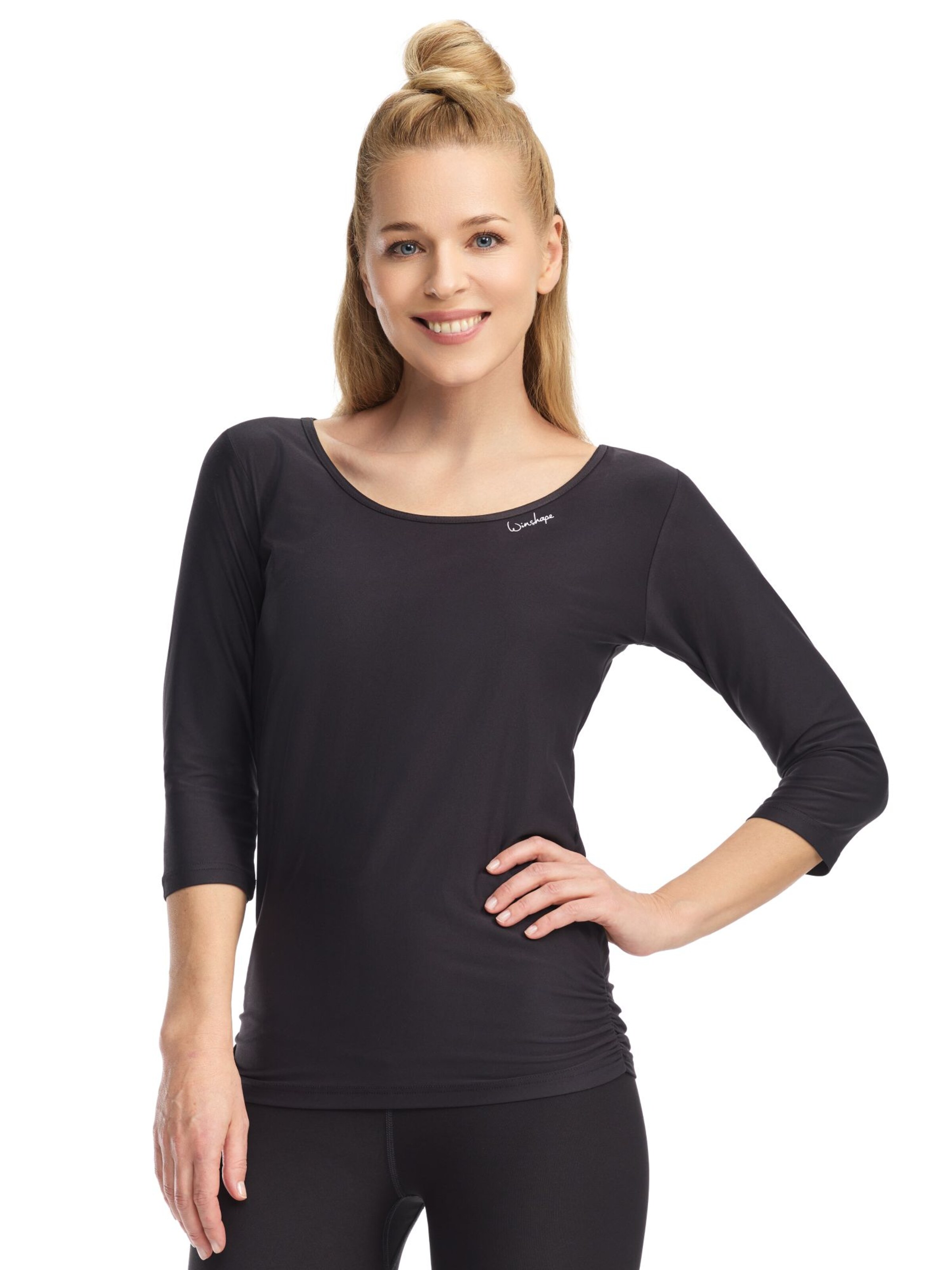 Sport top ' AET139LS ' de la Winshape pe negru: față