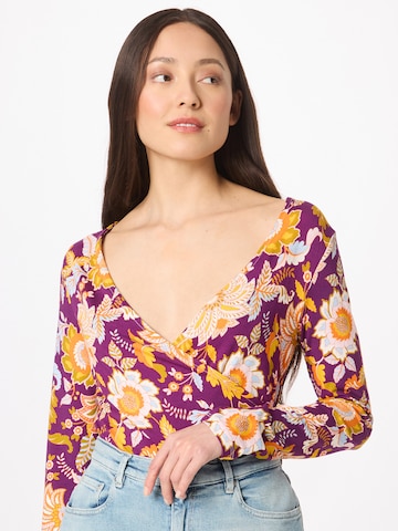 Karen Millen Shirt 'Batik' in Lila: voorkant