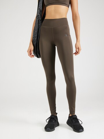 ADIDAS PERFORMANCE Skinny Sports trousers 'Optime' in Green: front