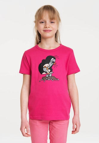 LOGOSHIRT Shirt 'Der kleine Maulwurf' in Roze: voorkant