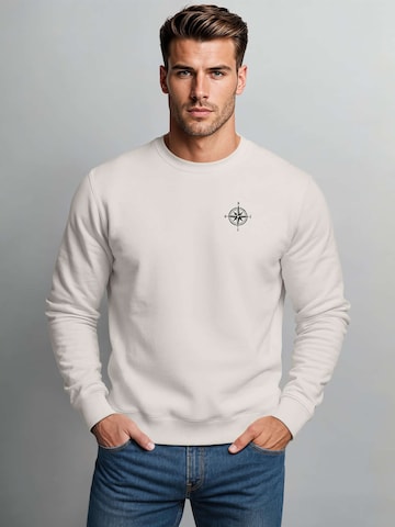 Neverless Sweatshirt 'Kompass' in Beige