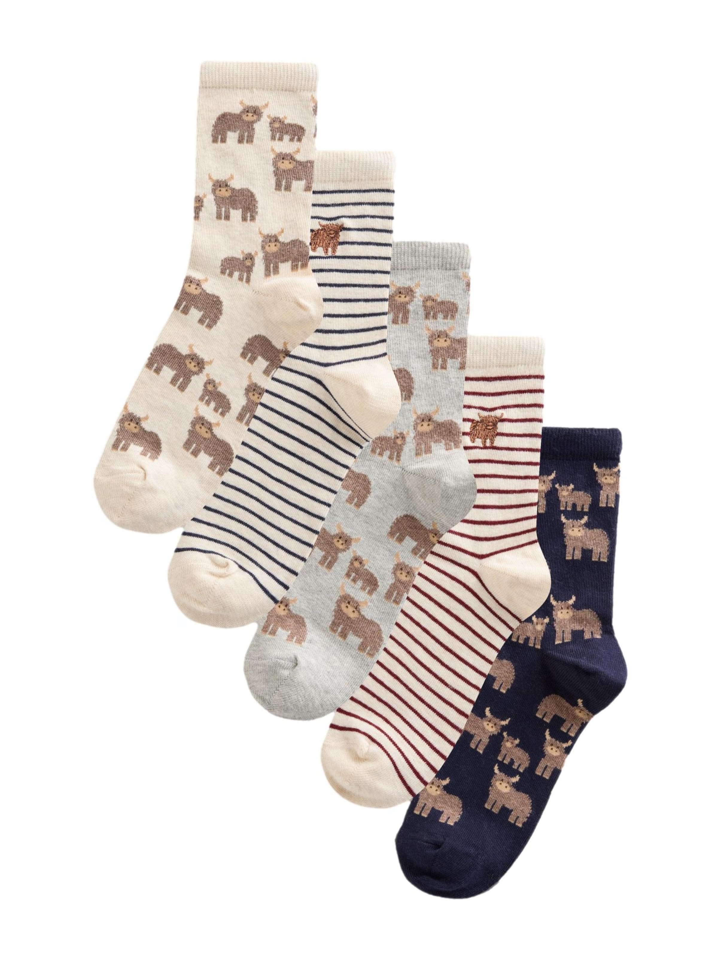 Next Socken in navy / braun / schwarz / weiß, Produktansicht