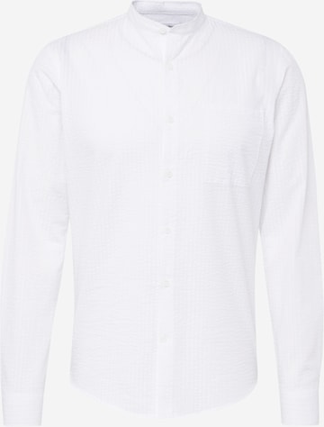 Lindbergh - Ajuste estrecho Camisa 'Manderin' en blanco: frente