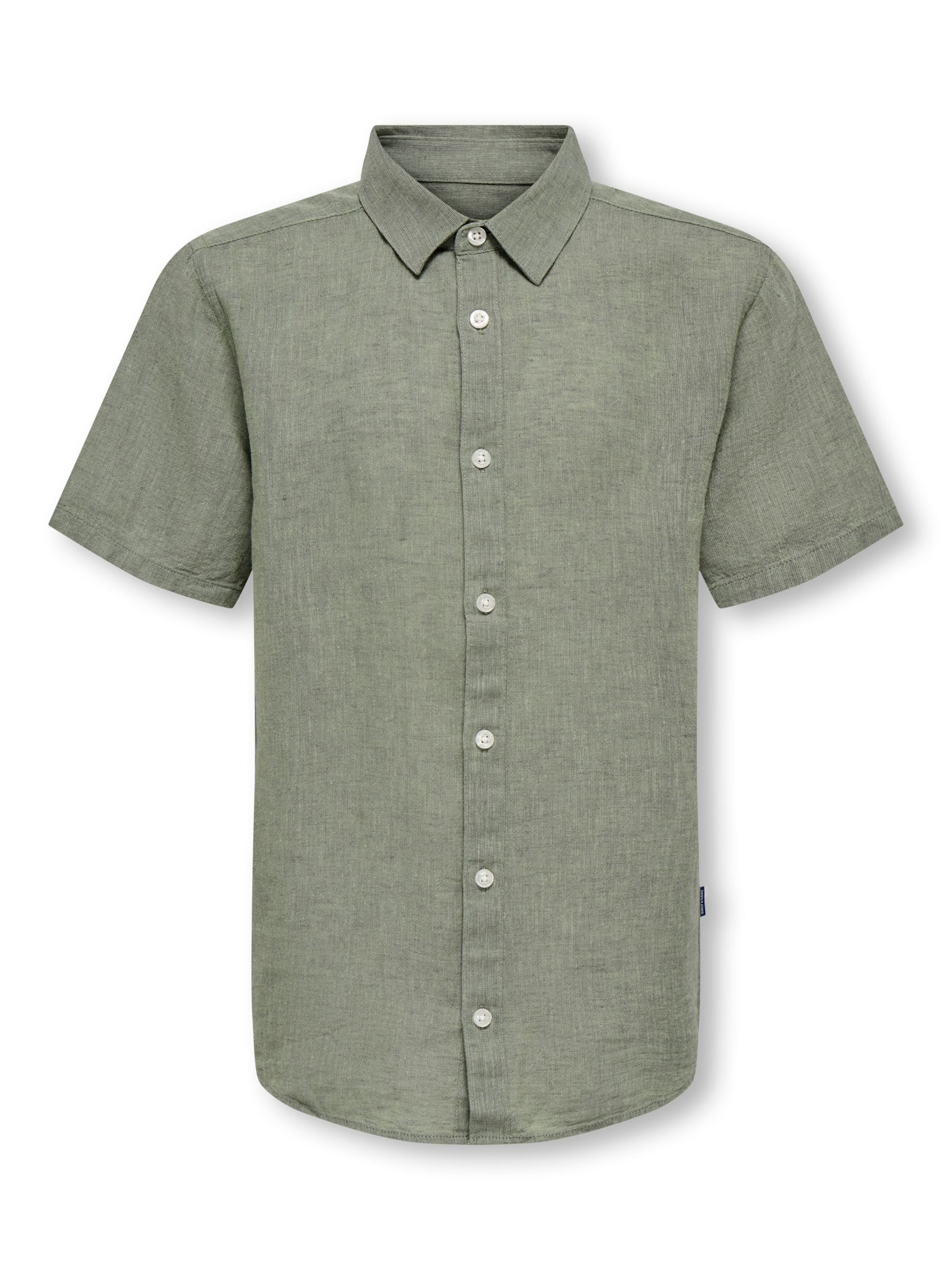 Coupe slim Chemise 'OSJCaiden' Only & Sons Junior en vert : devant