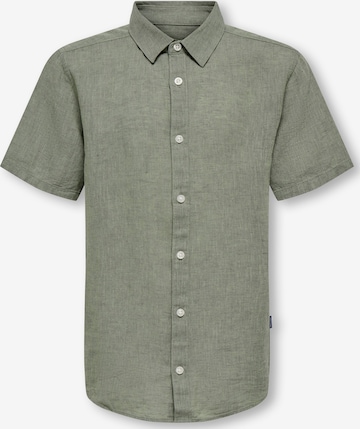 Coupe slim Chemise 'OSJCaiden' Only & Sons Junior en vert : devant
