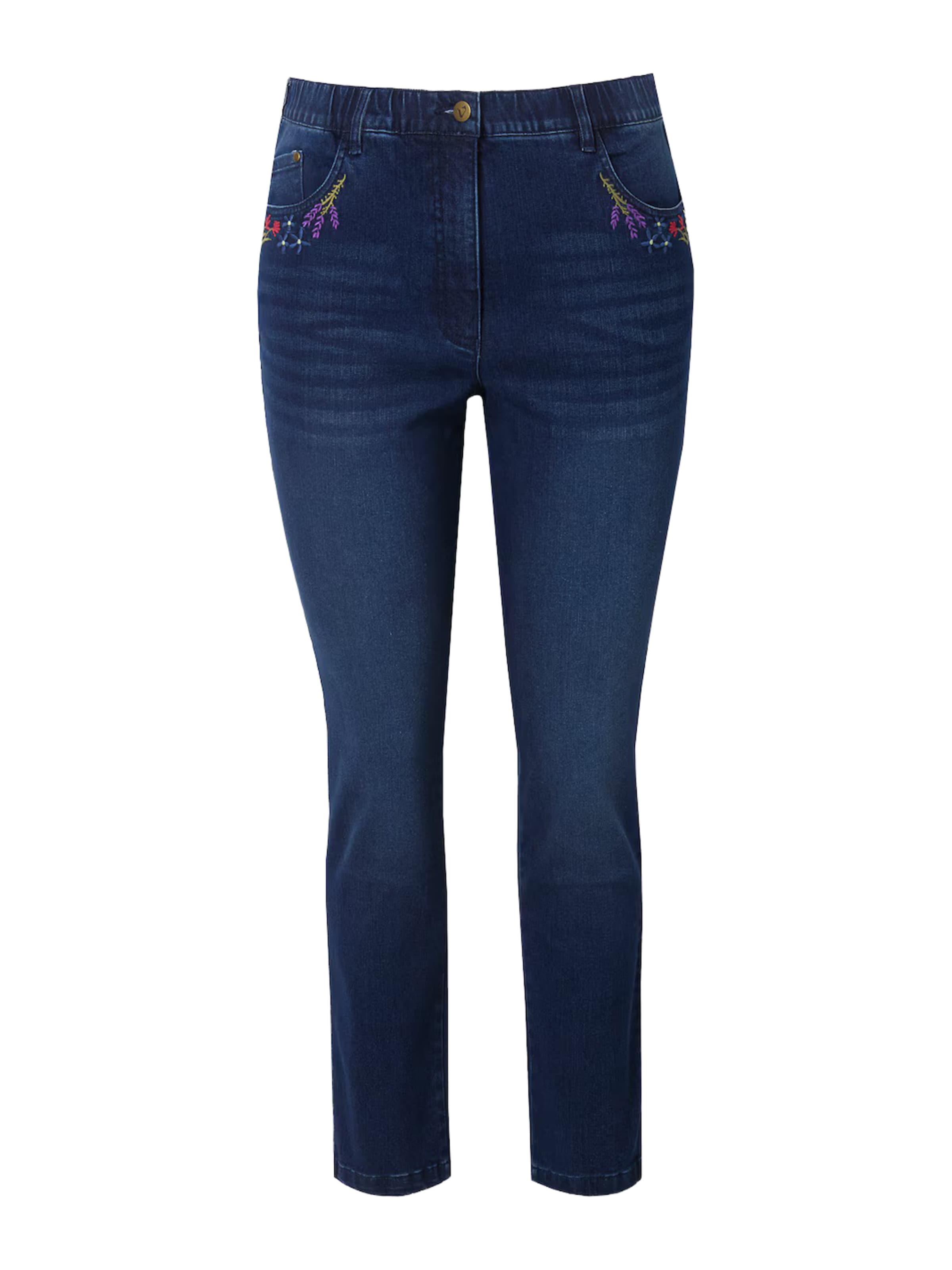 Ulla Popken Jean en bleu marine / kiwi / lilas / rouge cerise, Vue avec produit