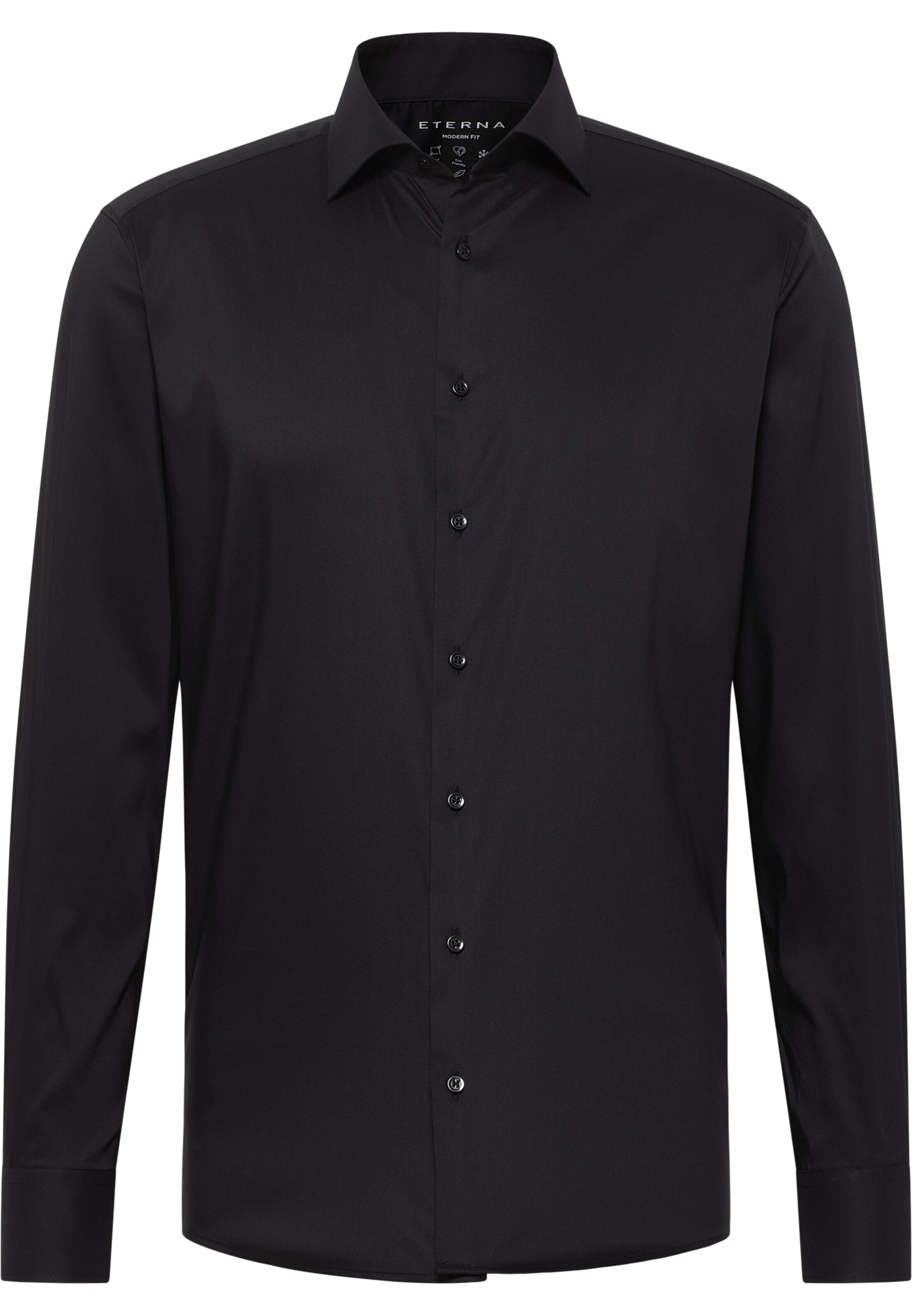 ETERNA Regular fit Business shirt in Black: front