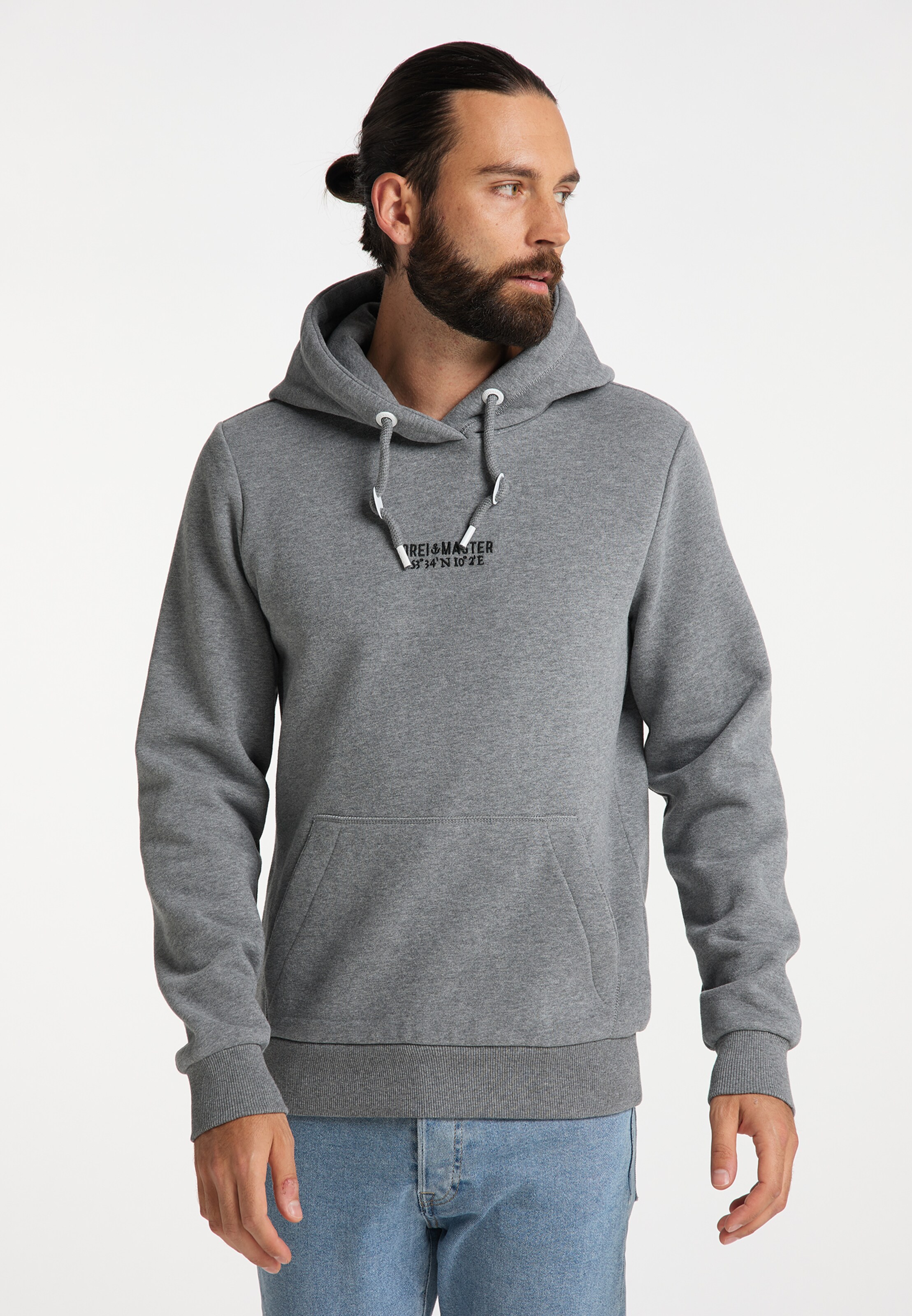 Männer Sweat DreiMaster Maritim Sweatshirt in Graumeliert - PL34216 Männer Sweat DreiMaster Maritim Sweatshirt in Graumeliert - PL34216