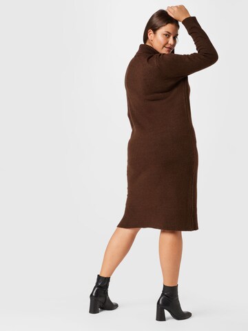 ONLY Carmakoma Knitted dress 'Brandie' in Brown