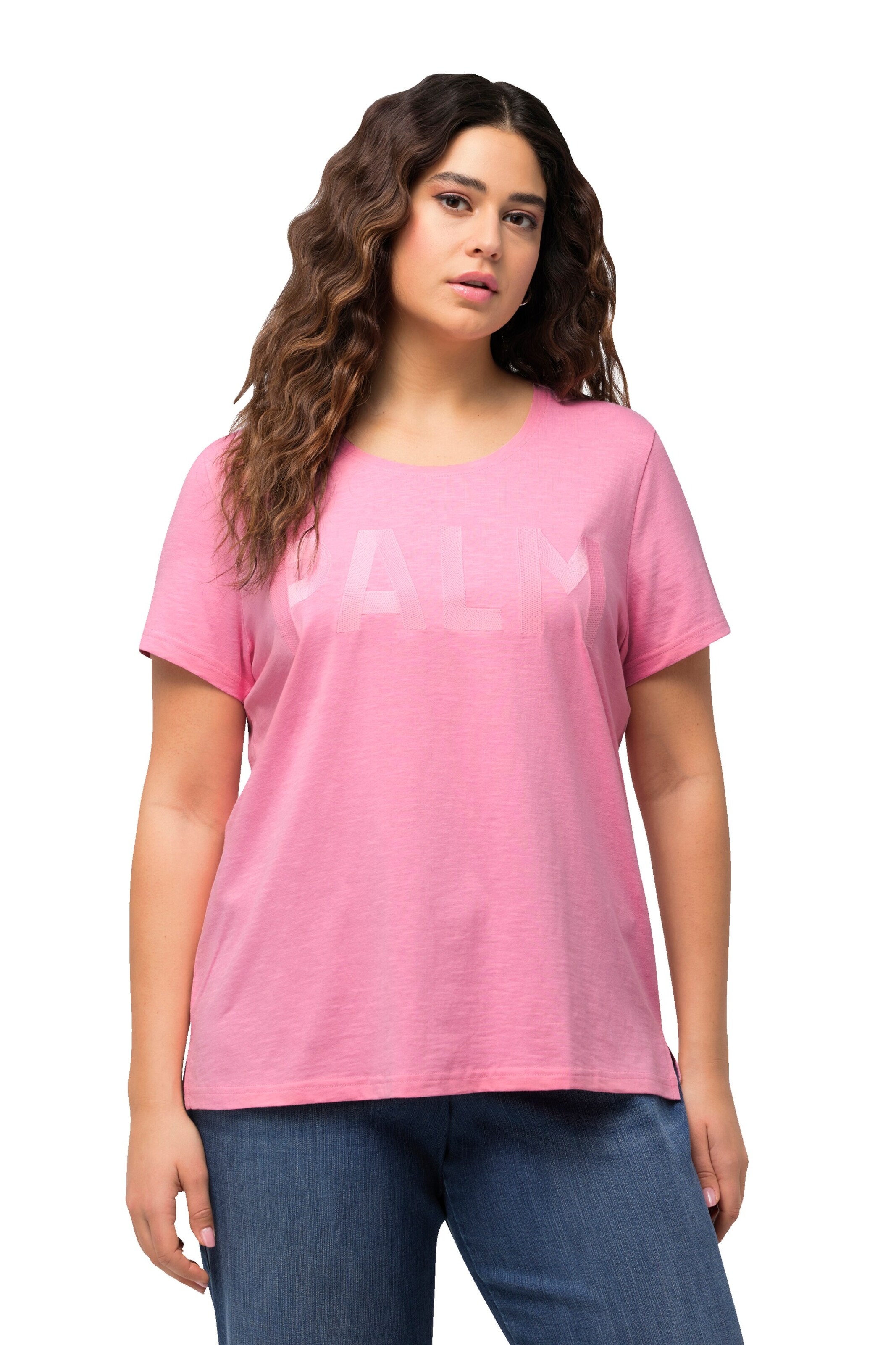 T-shirt Ulla Popken en rose : devant