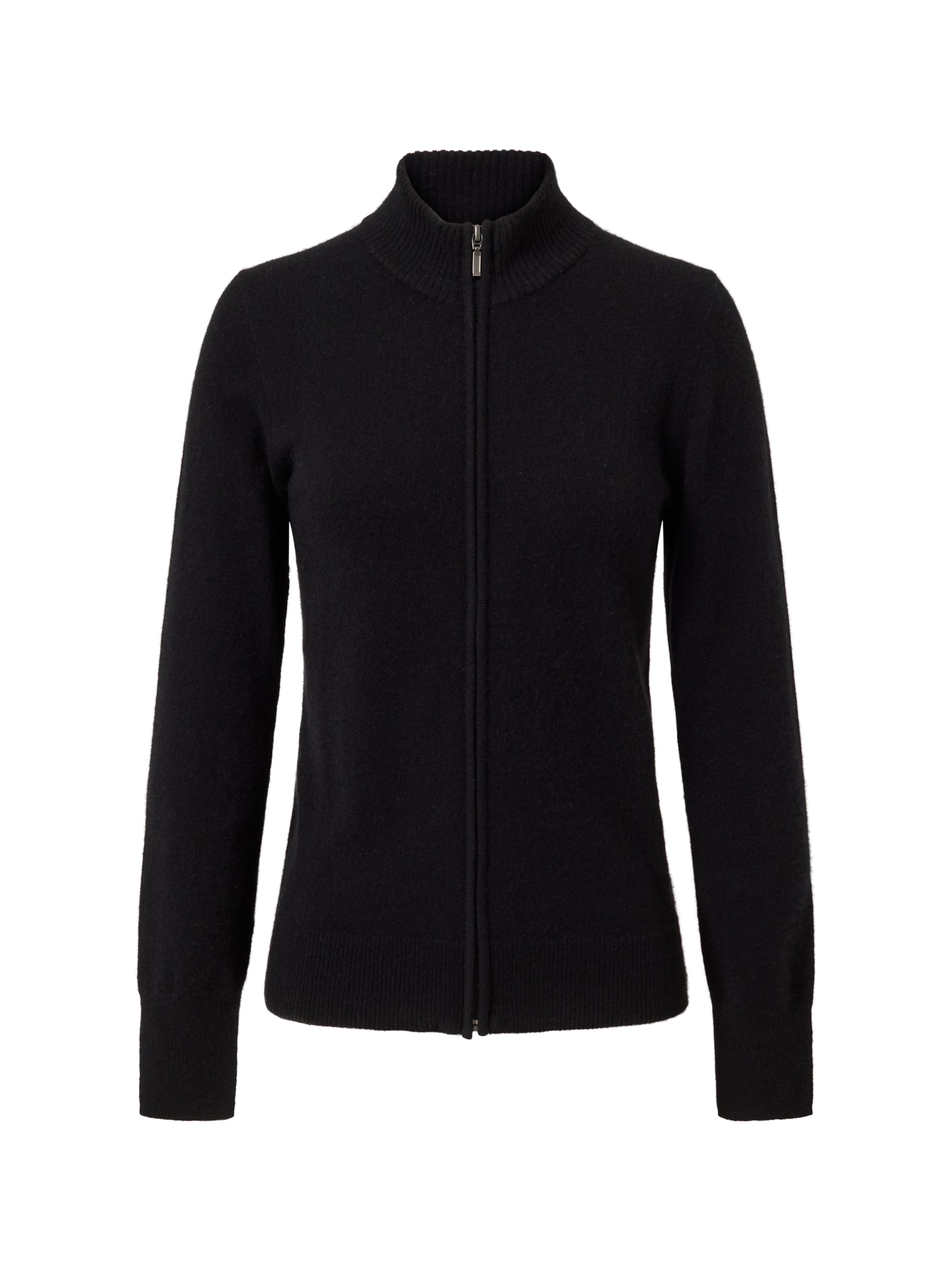 CASH-MERE.CH Knit cardigan in Black: front