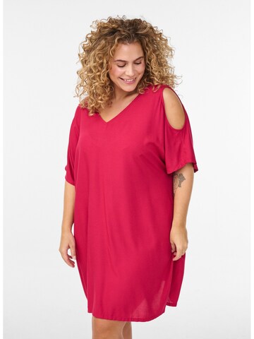 Swim by Zizzi Пляжное платье 'SLOW' в Ярко-розовый: спереди