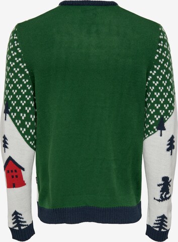 Pull-over 'Xmas' Only & Sons en vert