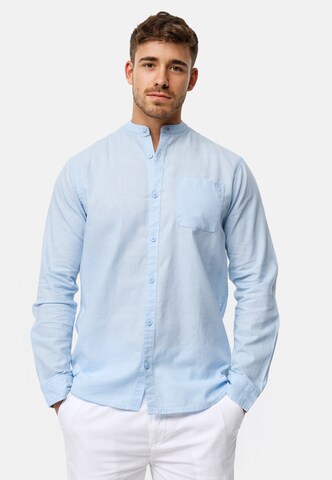 INDICODE JEANS Regular fit Button Up Shirt 'INRaffi' in Blue: front
