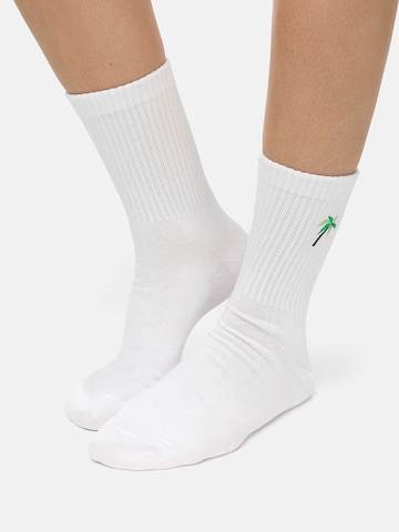 Nur Die Freizeitsocken ' Statement Socken mit Stickerei ' in Grün