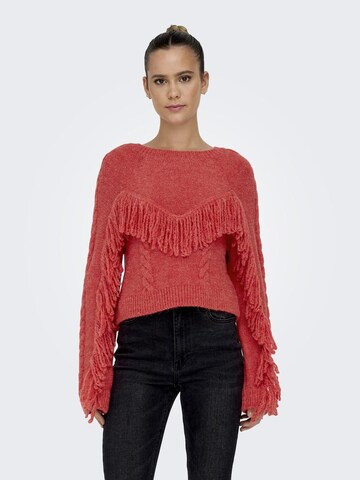 ONLY Пуловер 'Margina' в червено: отпред