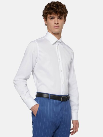 Coupe regular Chemise business Boggi Milano en blanc : devant