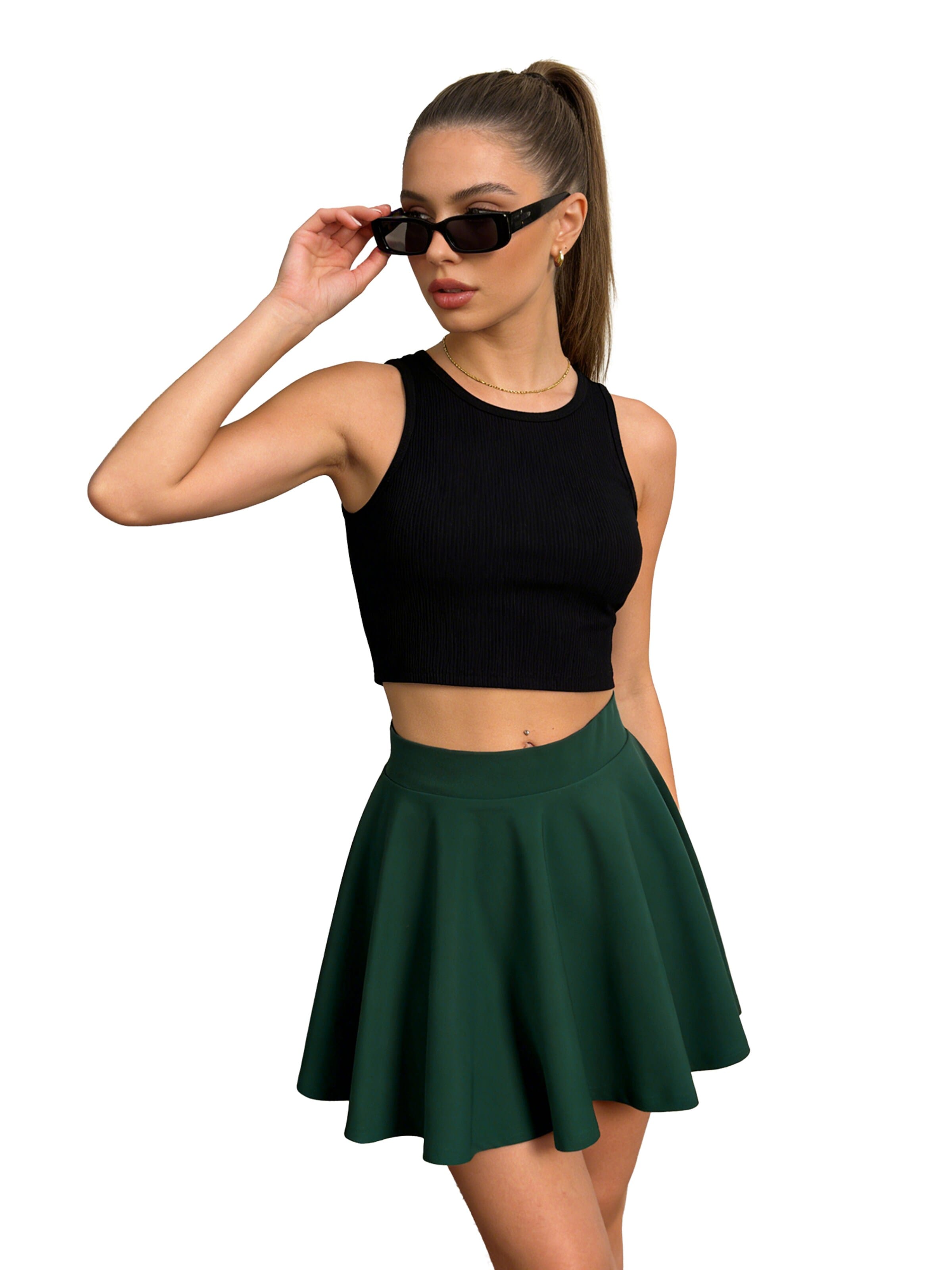 Zapaka Skirt in Green: front
