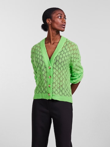 Y.A.S Knit Cardigan 'Ecco' in Green: front