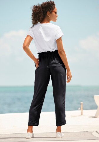 LASCANA - Tapered Pantalón plisado en negro
