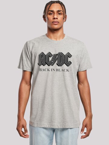 F4NT4STIC Shirt 'ACDC Back In Black' in Grijs: voorkant