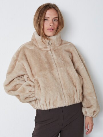 Veste mi-saison 'Fera' co'couture en beige : devant
