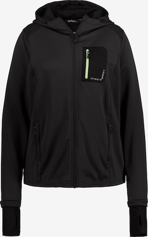 Ulla Popken Sweat jacket 'Hyprar' in Black: front
