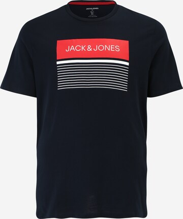 Jack & Jones Plus Tričko 'TRAVIS' – modrá: přední strana