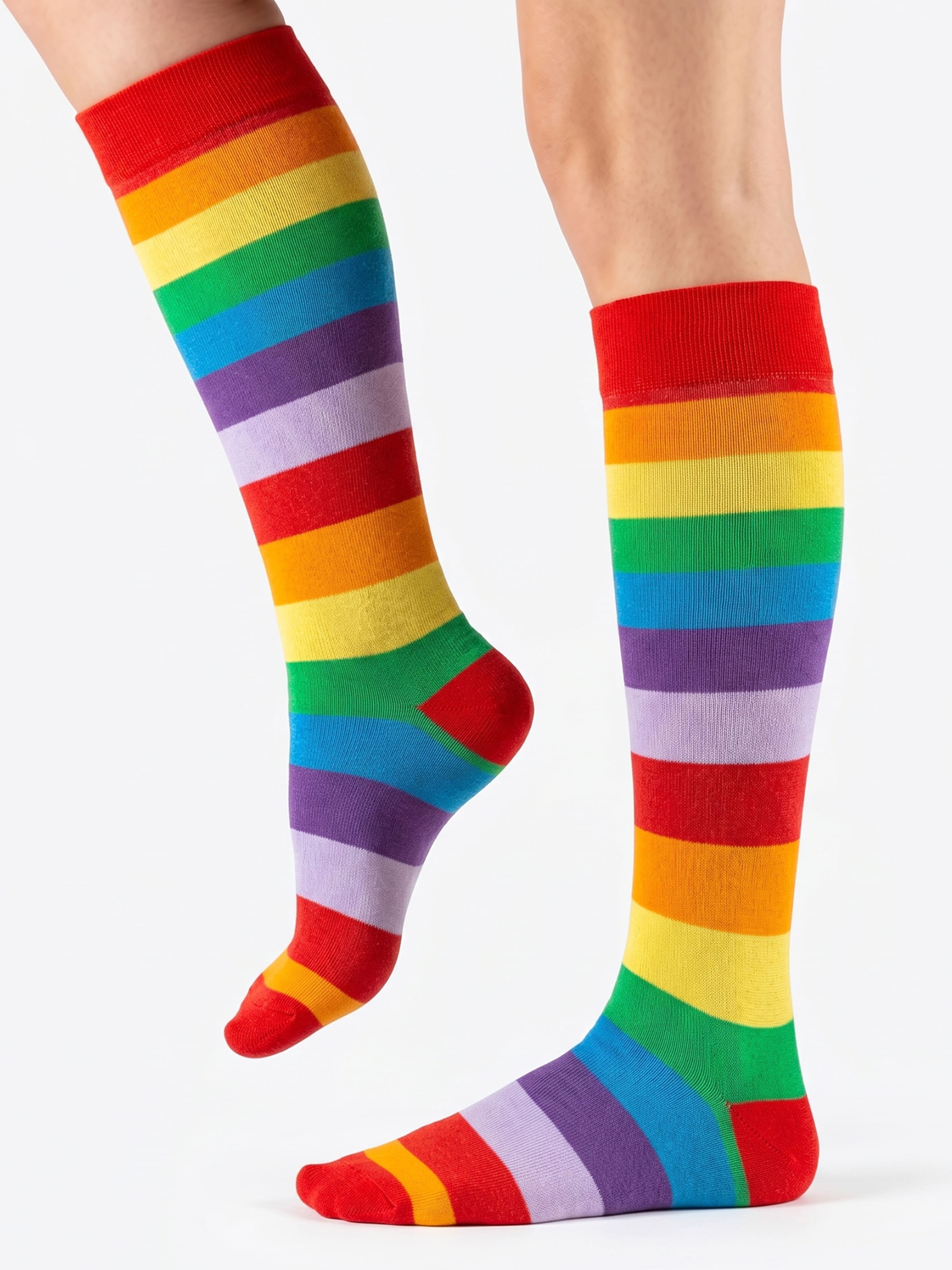 footstar Knee High Socks 'Ringel' in Red: front