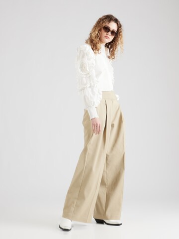 2NDDAY Wide leg Bandplooibroek 'Maverick' in Beige