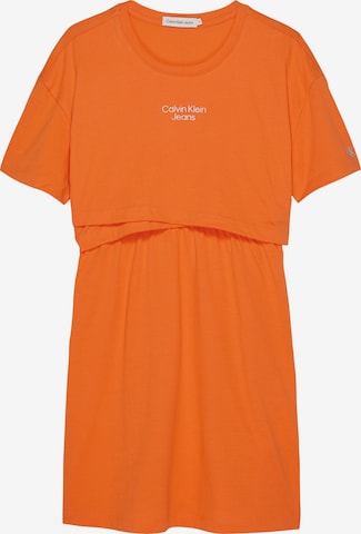 Calvin Klein Рокля в оранжево: отпред