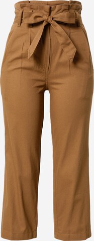 Regular Pantalon à pince Warehouse en marron : devant