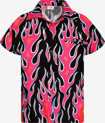 King Kameha Shirt 'Flames Wild' in Pink: Vorderseite
