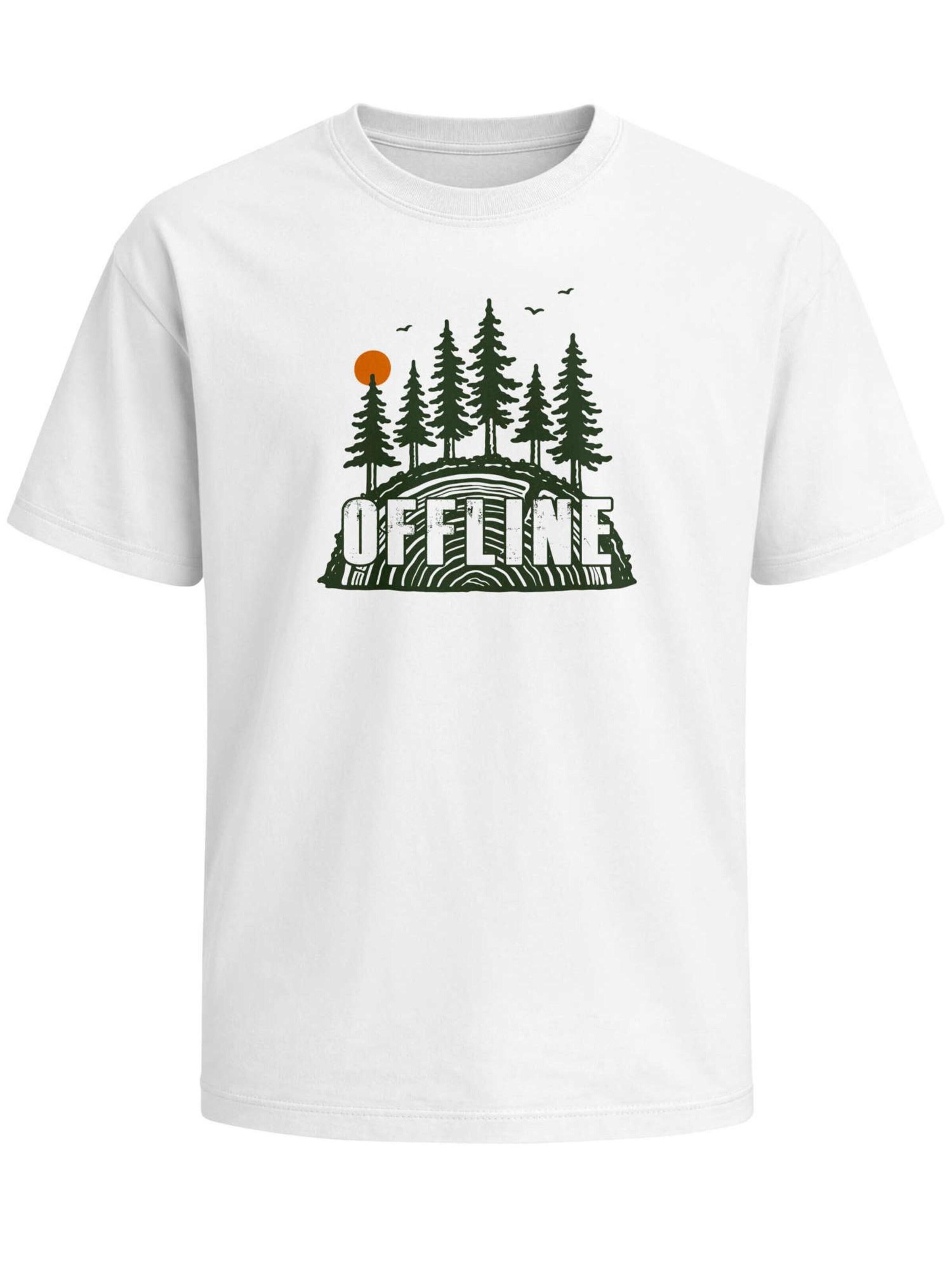 Neverless Shirt 'Offline Bäume' in White: front