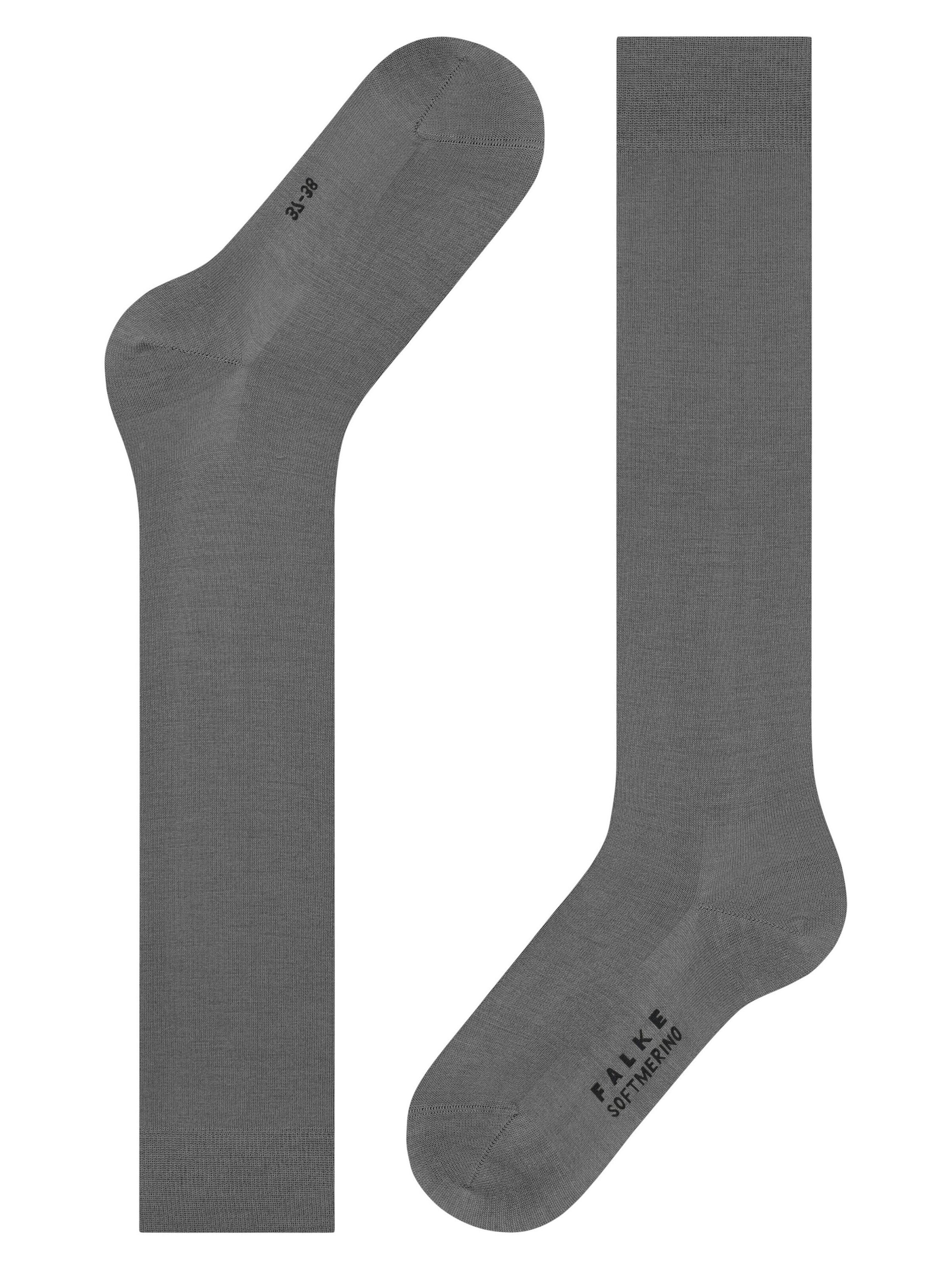 FALKE Knee High Socks 'Softmerino' in Grey