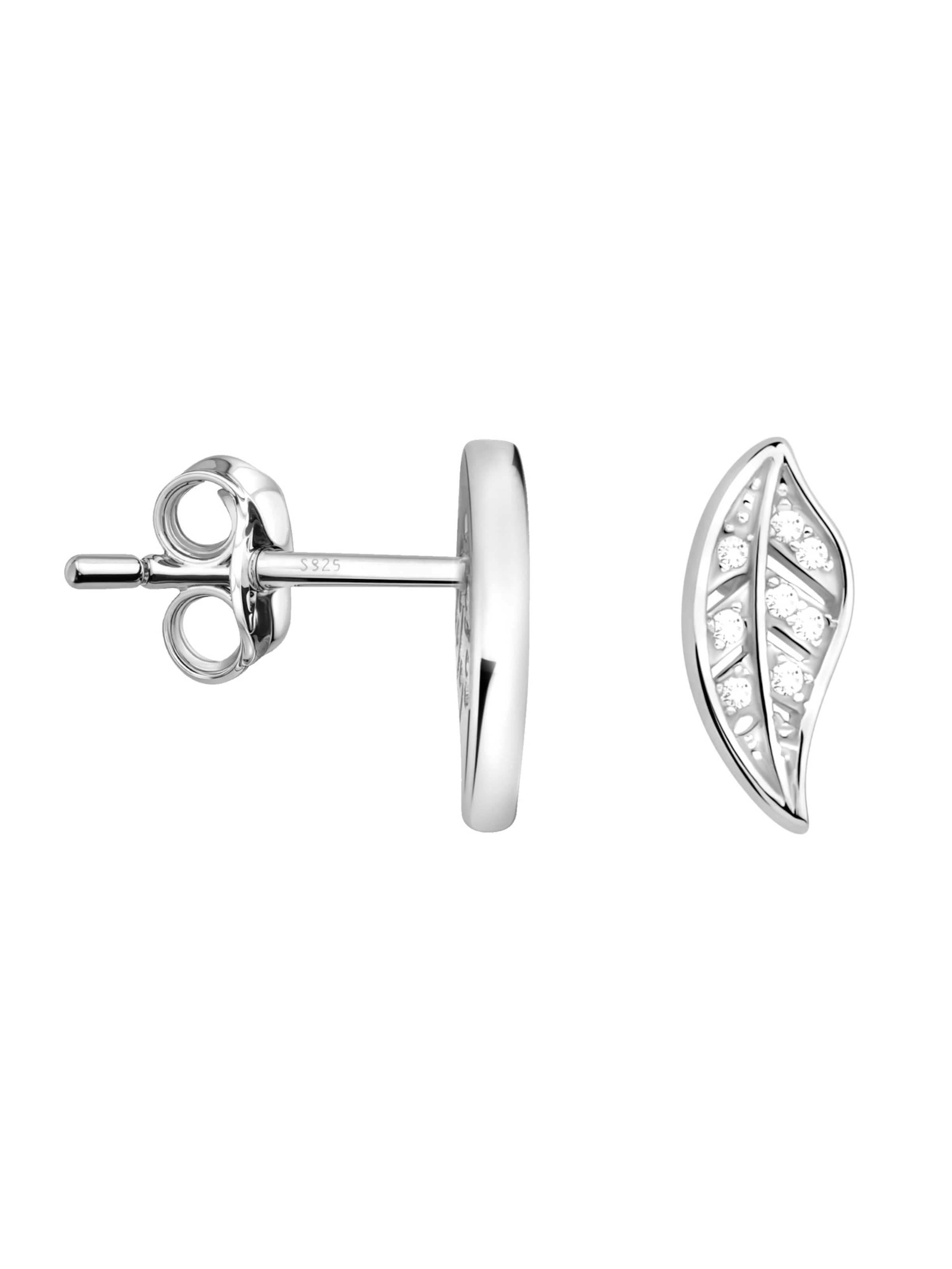 Sofia Milani Ohrringe 'Leaf'‌‌ in Silber: Vorderseite