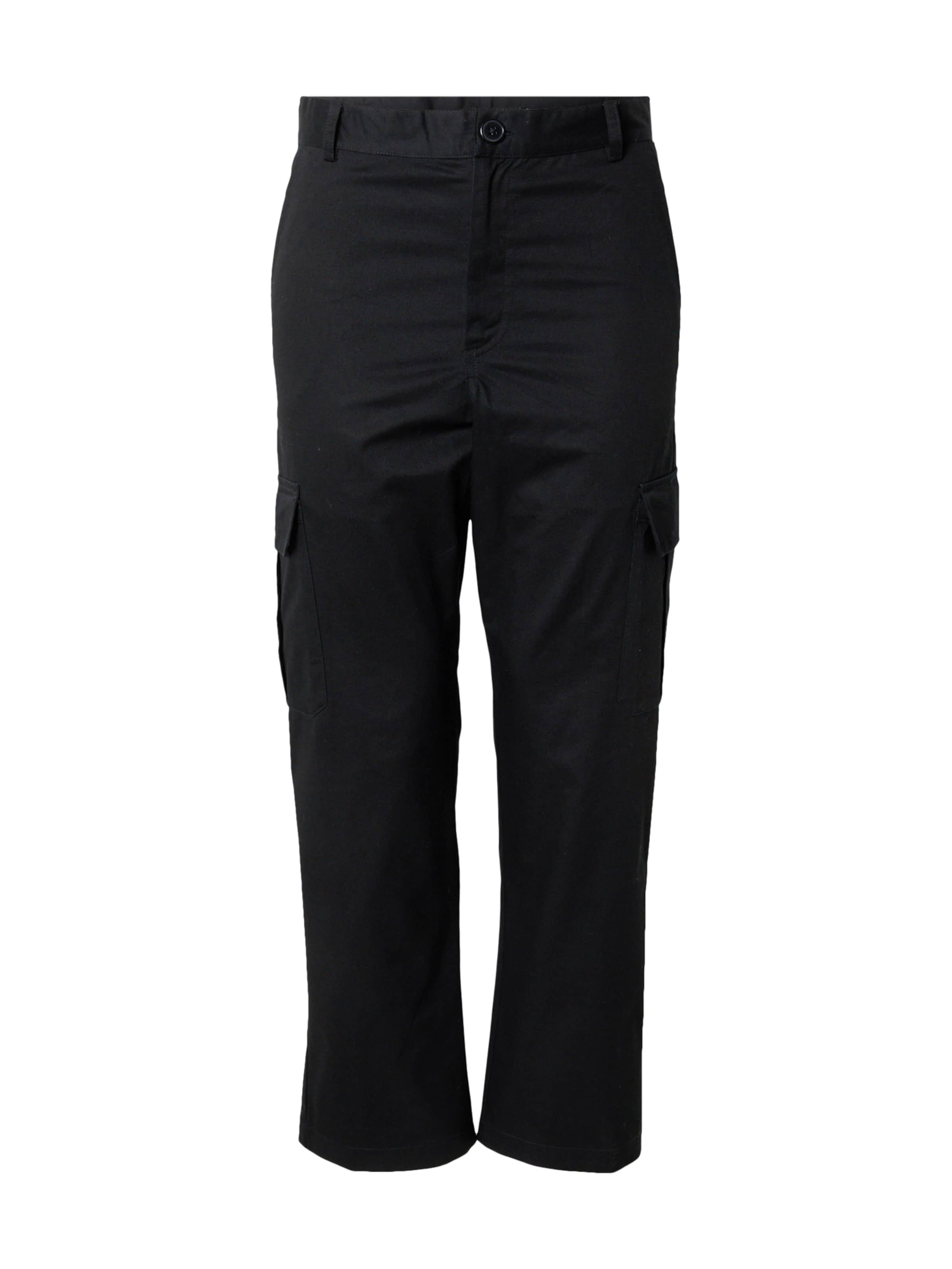 ABOUT YOU Loose fit Cargo Pants 'Sami' in Black: front