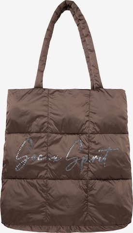 Soccx Puffer Shopping Bag mit Glitter Logo in Braun: predná strana